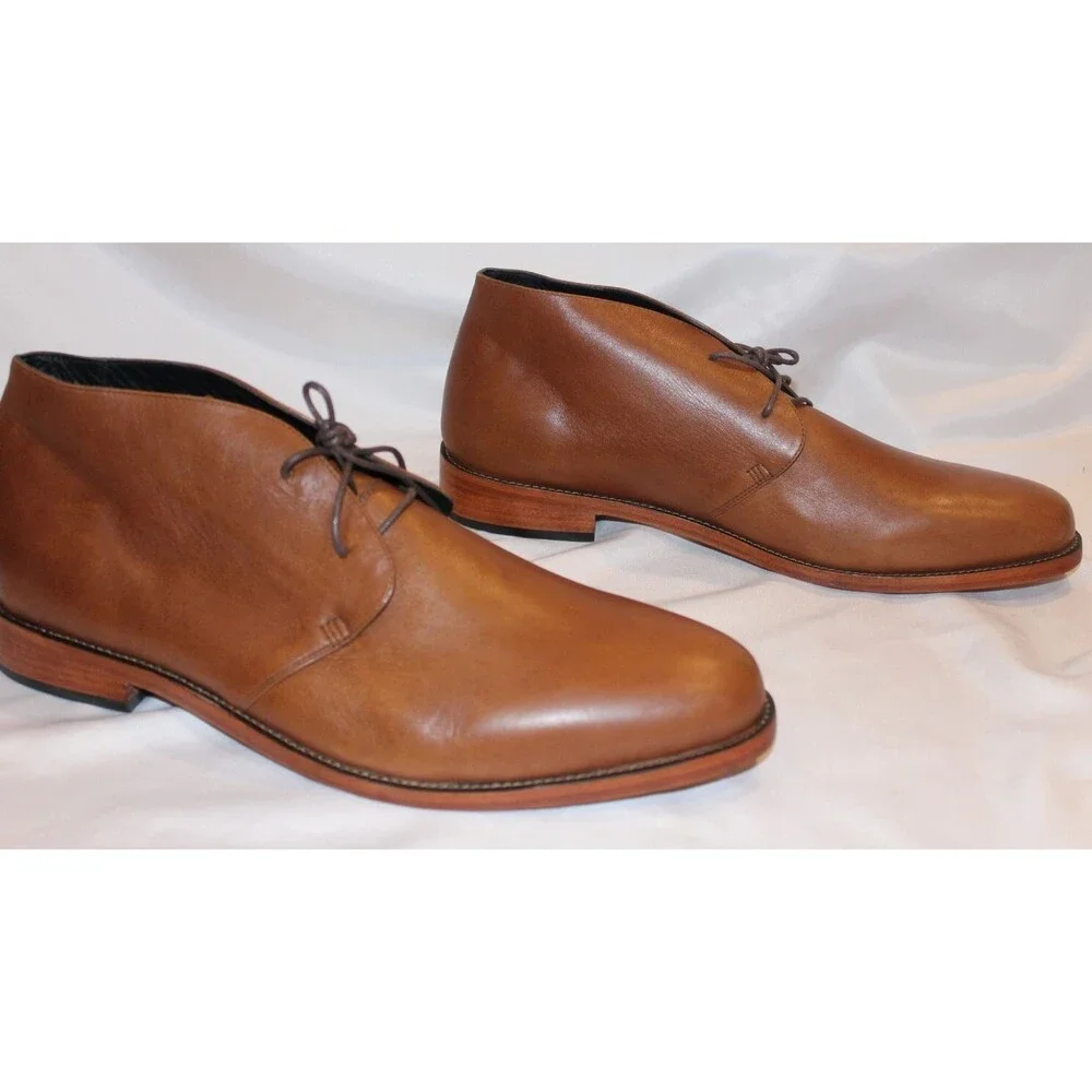 NISOLO MEN'S CHUKKA LEATHER BOOTS‎ TOBACCO BROWN